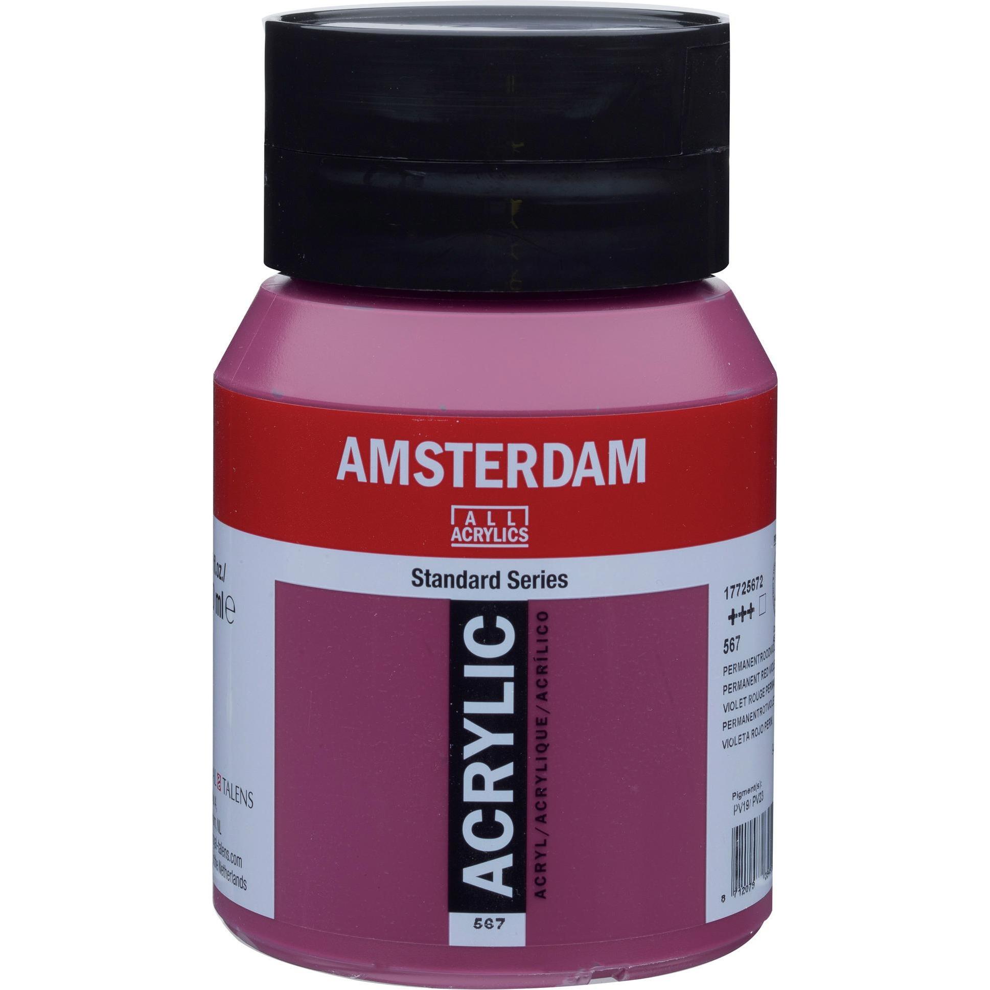Talens, Künstlerfarbe + Bastelfarbe, Acrylfarbe Amsterdam 500ml 17725672 permanent rot violett (Permanent rot violett, 5...