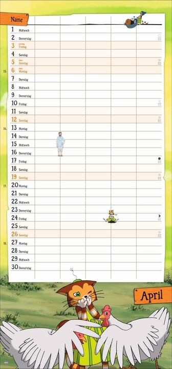 Produktbild Pettersson und Findus Familienplaner 2026 (21 x 45 cm, Harter Einband, Deutsch)