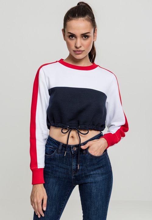 Produktbild Urban Classics Ladies Cropped 3-Tone Stripe Crew (L)