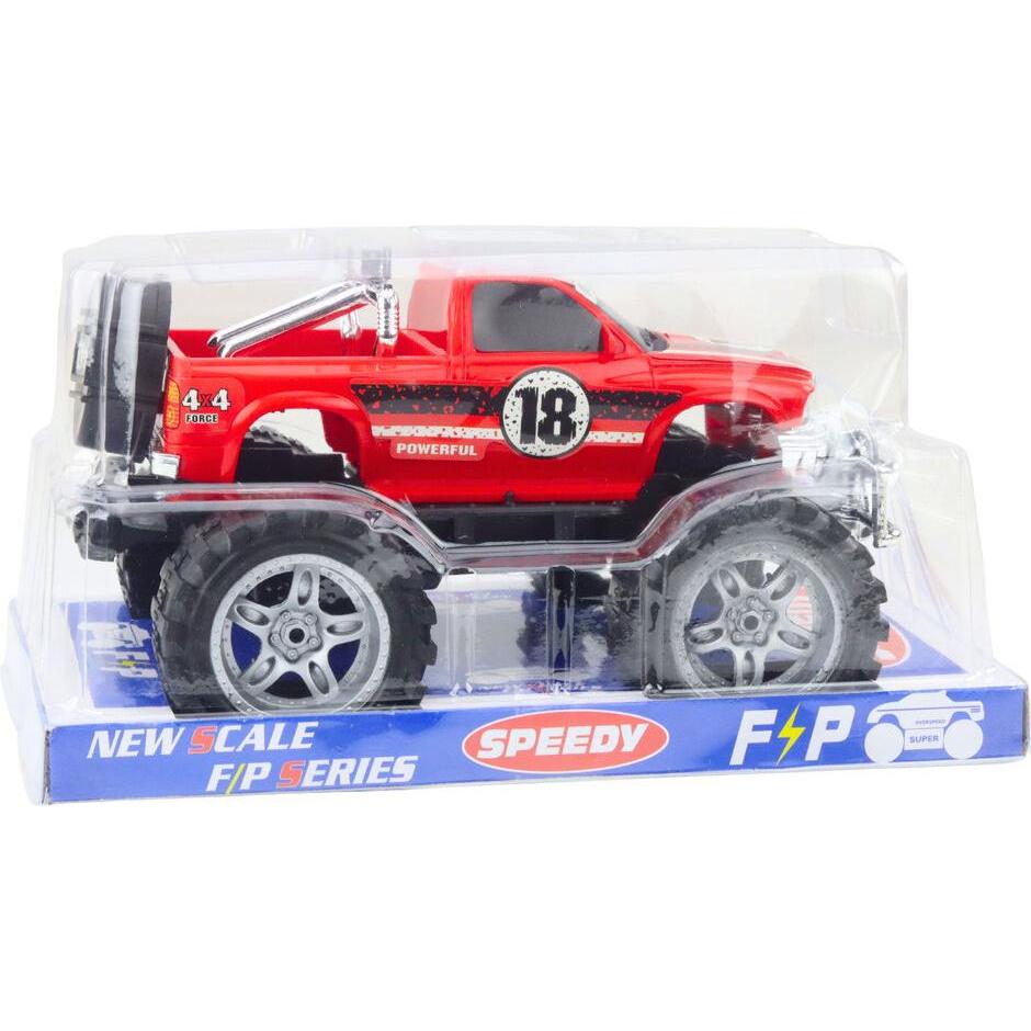 Lean Toys Heckgetriebener Geländewagen mit grossen Rädern, rot 27cm