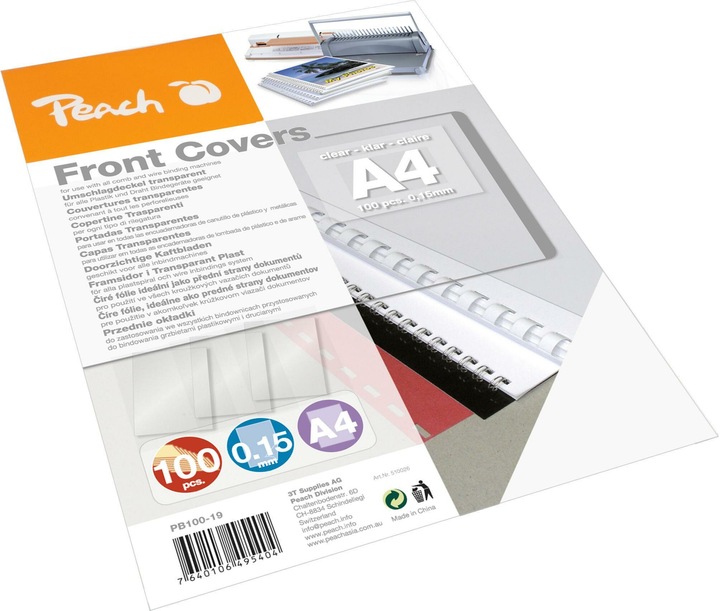 Actual product image Peach binding cover transparent