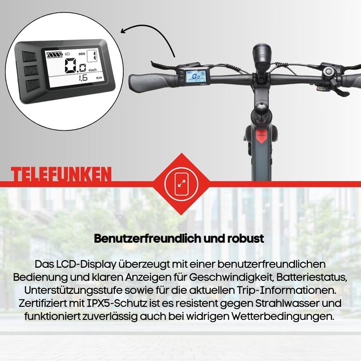 Actual product image Telefunken Urban E-Bike Herren UH210 28 Zoll Hinterradmotor 7-Gang Kettenschaltung (48 cm)