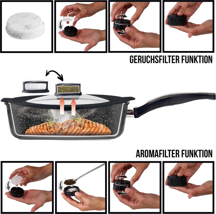 Produktbild Stoneline Smell Well Universal Glasdeckel für einen Durchmesser 22/24/26/28 cm, inkl. Nachfüll-Set (29.40 cm, Glas)