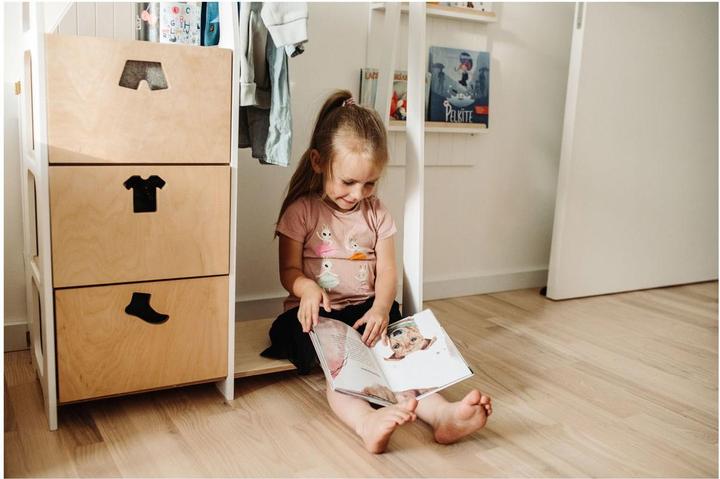 Actual product image Duck Woodworks Children's wardrobe drawers with dress form handles