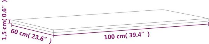 Image du produit VidaXL Tischplatte 100x60x1,5 cm Rechteckig Massivholz (100 x 60 x 1,5 cm)