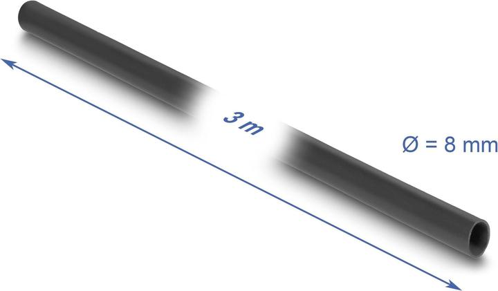 Actual product image Delock PVC insulating hose 3 m x 8 mm black (Cable conduit, 300 cm)