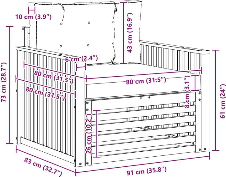 Produktbild vidaXL Outdoor-Sofa