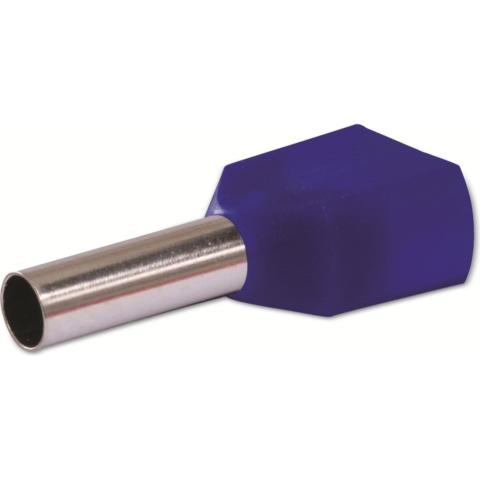 Quadrios, Kabelverbindung, 22C437 Zwillings-Aderendhülse 2.5 mm² Teilisoliert Blau 1 Set