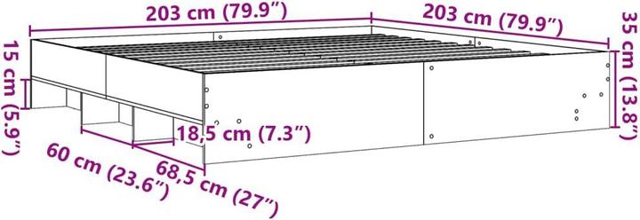Actual product image vidaXL Bedstead (200 x 200 cm)