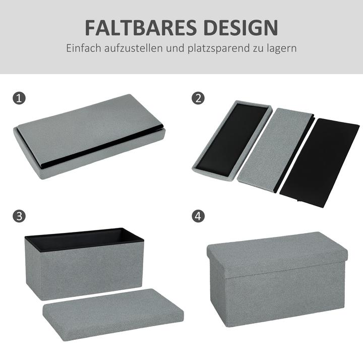 Image du produit Homcom Sitzbank Polyester, MDF Dunkelgrau (38 cm)