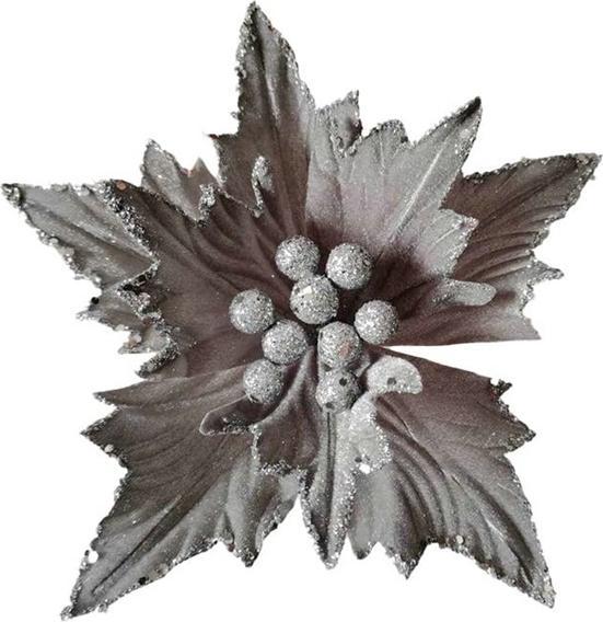 Christmas To Fake flower Christmas Touch FD1089, grey, 250 mm