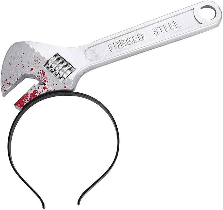 Produktbild PhoneLook Kopfband Stirnband gruselige Verkleidung mit Kunstblut Schraubenschlüssel