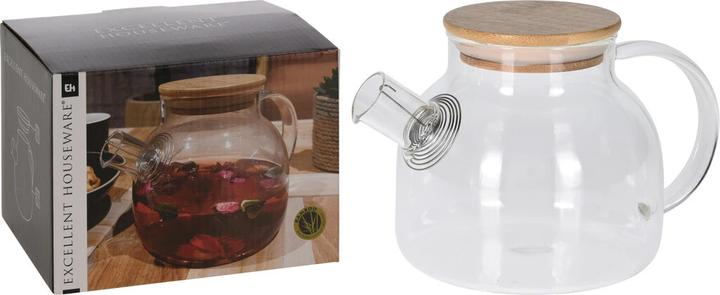Image du produit Kerbl Glas-Teekanne mit Bambusdeckel (1 l)
