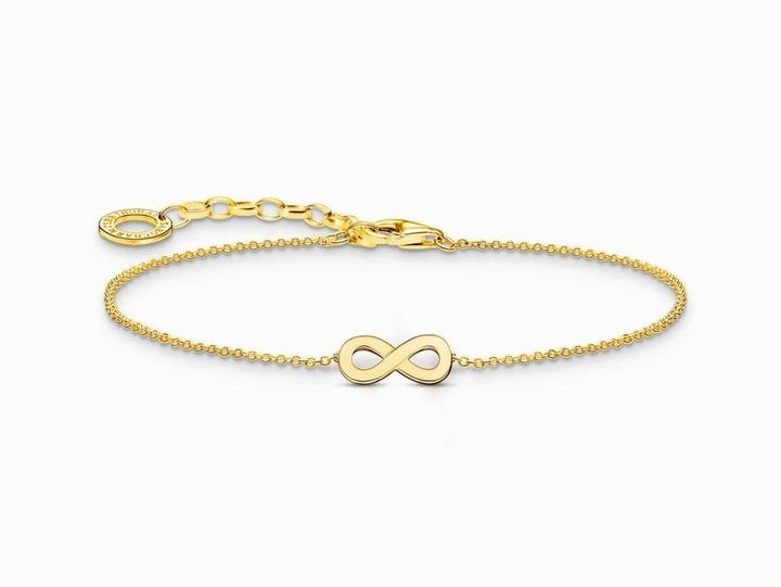 Immagine prodotto Thomas Sabo Bracciale placcato oro con ciondolo a forma di infinito (19 cm, Argento 925)
