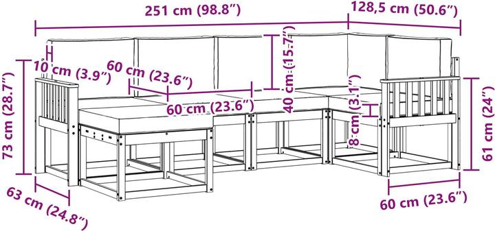 Produktbild vidaXL Outdoor-Sofa
