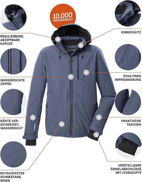 Immagine prodotto Killtec Giacca da Esterno con Cappuccio Staccabile e Paraneve (3XL)