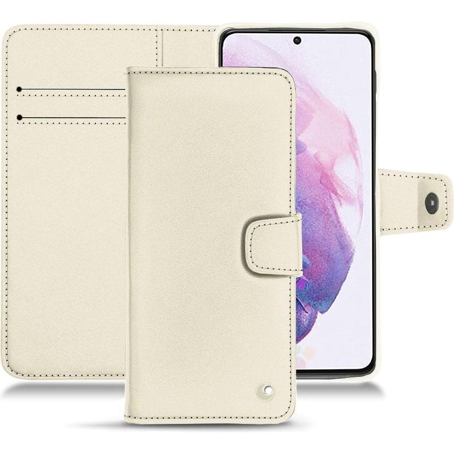 Noreve Lederschutzhülle Wallet (Samsung Galaxy S21+), Smartphone Hülle, Weiss