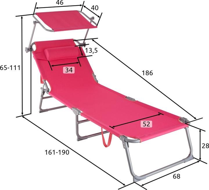 Produktbild tectake Gartenliege (161 cm)