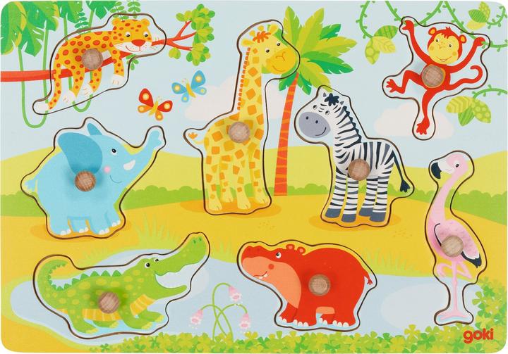 Goki Afrikaanse dieren kinderen puzzel (8 onderdelen)