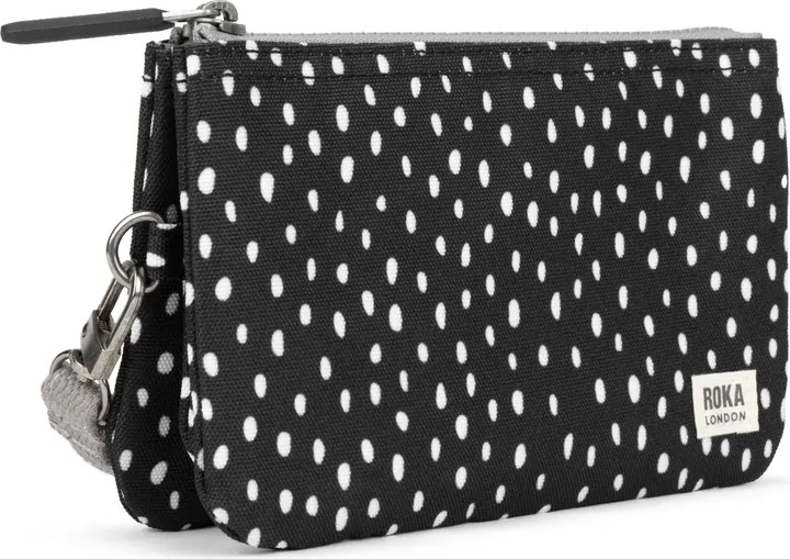 Immagine prodotto Roka London Carnaby Drizzle Ash Black Zip Pull con W/Strap Medium Tela riciclata