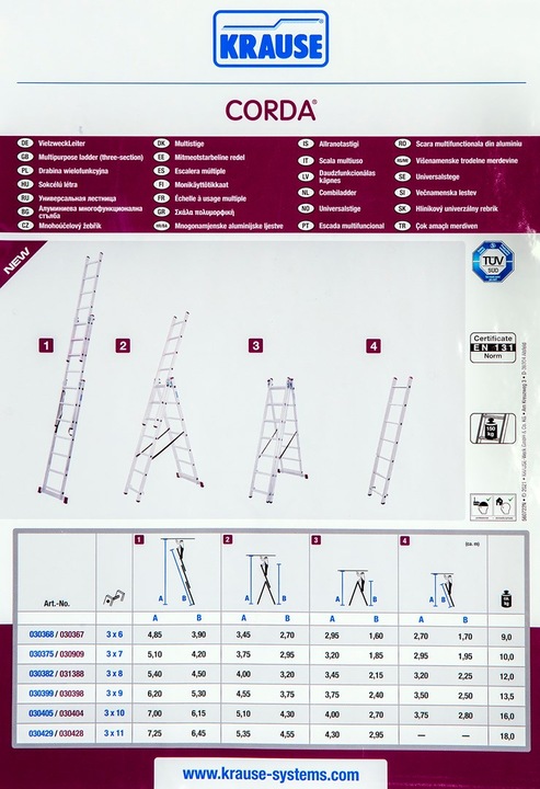 Actual product image Krause Corda 3x6 (Stepladder, Multi-purpose ladder, 370 cm)