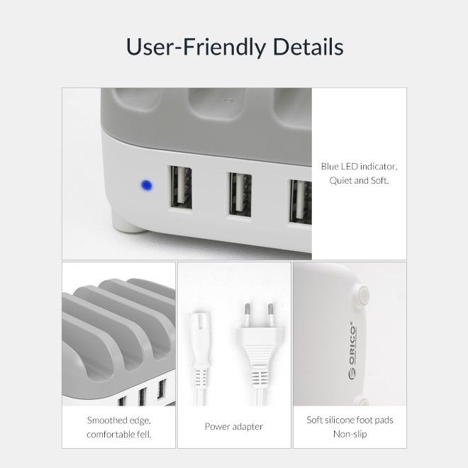 Actual product image Orico DUK-5P 5-port USB charging station (40 W)