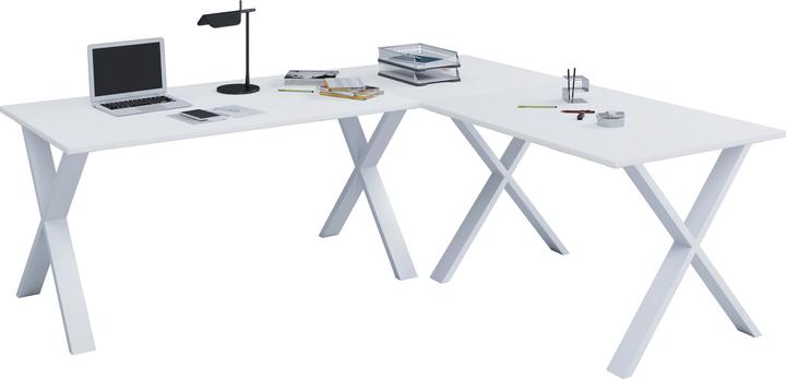Produktbild VCM Büromöbel Eckschreibtisch Lona 80 X Alu Weiss (220 x 160 x 80 cm)