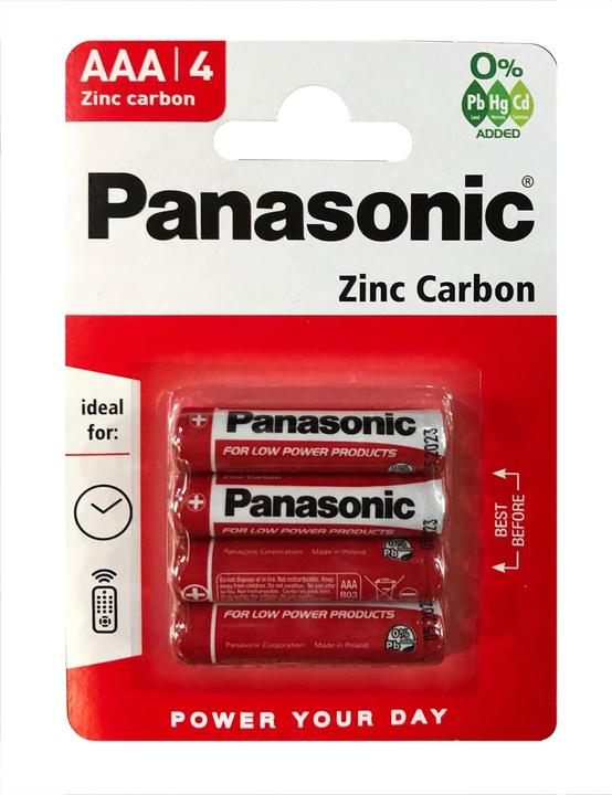 Panasonic Batterie R03 Micro 1.5V Set a 4 Stück LR03 1.5V Batterien Blister à 4 Stk. (4 Stk., AAA, 650 mAh)