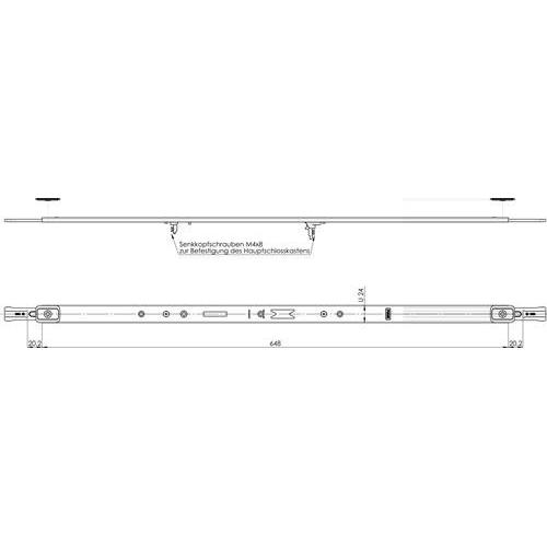 Fuhr, Cilindro serrature, Frontale Multisafe 855R Frontale a U 24 mm Lunghezza 648 mm Superficie acciaio zincato/argentato (Cilindro profilato)