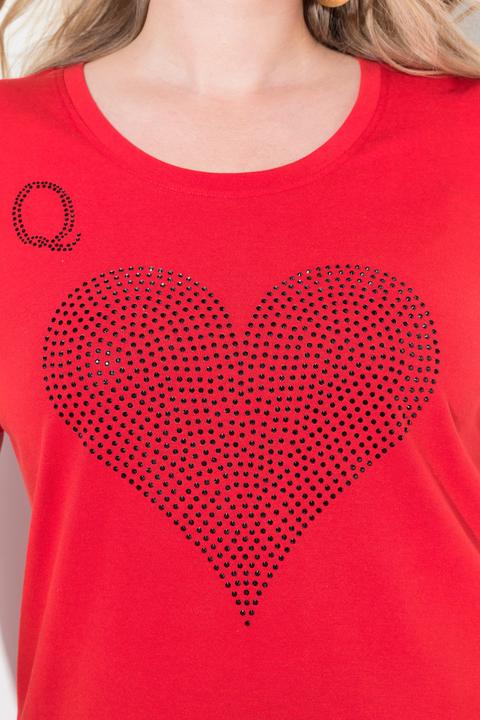 Immagine prodotto Miamoda T-shirt dal taglio svasato con brillantini e design con carte (60)