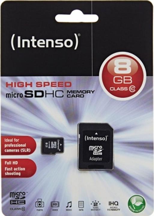 Produktbild Intenso microSD Class 10 (8 GB, microSDHC, U1)