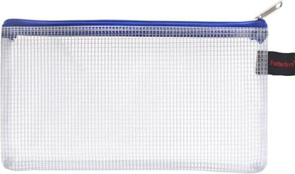 Produktbild Foldersys Reissverschlussbeutel DIN lang transparent/blau 0,15 mm (1 Stück)
