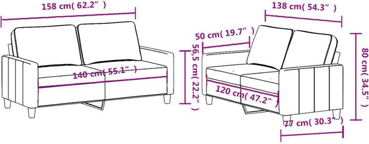 Produktbild vidaXL Sofagarnitur (2-Sitzer)