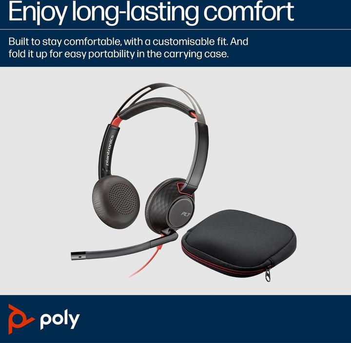 Produktbild HP Poly Blackwire 5220 + 3.5mm Plug + USB-C/A Adapter (Kabelgebunden, USB-C)