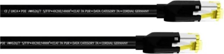Actual product image Cordial 15577 RJ45 Netzwerkkabel, Patchkabel CAT 7a S/FTP 1.50 m Schwarz PUR-Man (S/FTP, CAT7a, 1.50 m)