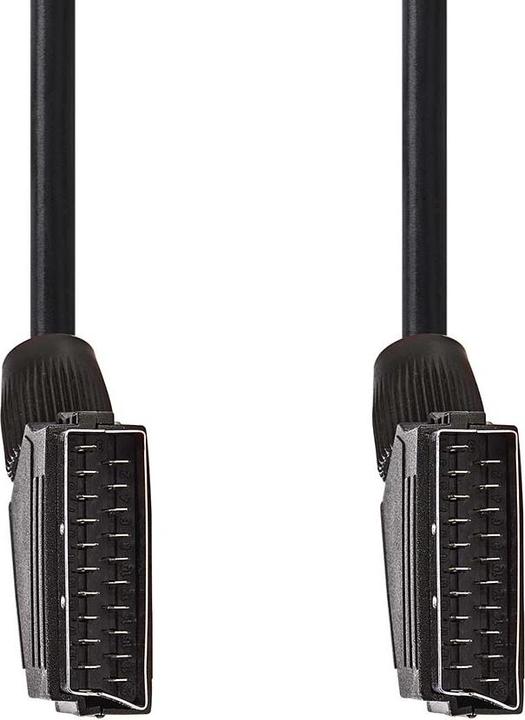 Produktbild Nedis SCART-Kabel | SCART Stecker | SCART Stecker | Vernickelt | 480p | 1.50 m | Rund | PVC | Schwar (1.50 m, Scart)