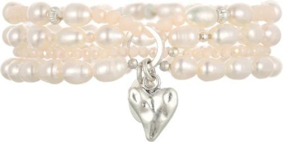 Actual product image Andreani Armband aus echten Süsswasserperlen mit Herzanhänger rosa von (19 cm)