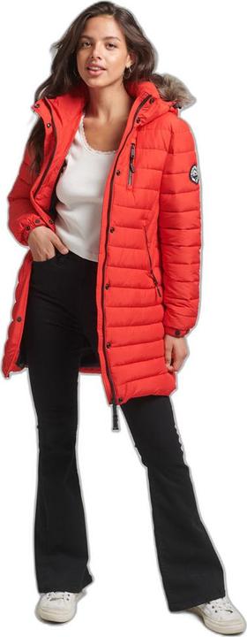 Produktbild Superdry Halblange Daunenjacke mit Kapuze und Kunstpelz, Damen (10XL)