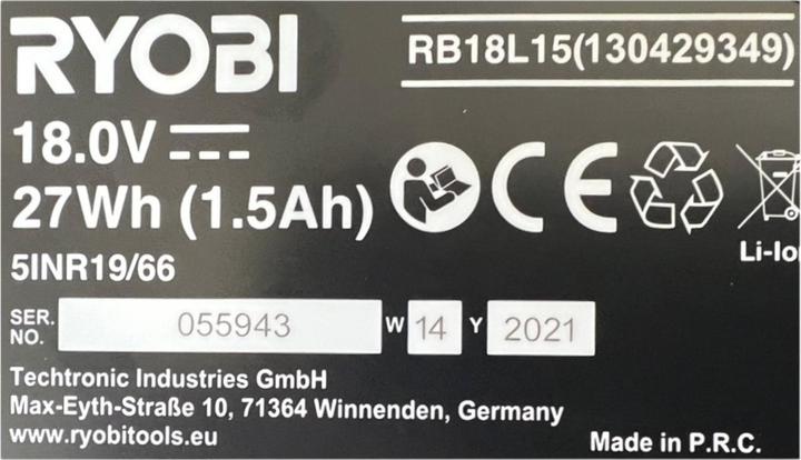 Produktbild Ryobi Akku (18 V)