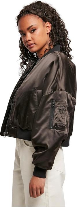 Actual product image Urban Classics Ladies Short Oversized Satin Bomber Jacket (M)