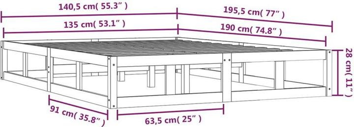 Image du produit vidaXL Bettrahmen (135 x 190 cm)