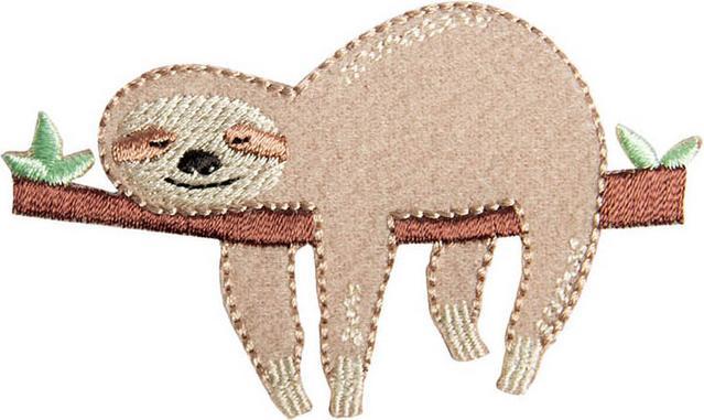 Actual product image BeaLena Sloth" iron-on appliqué