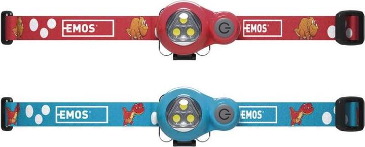 Produktbild Emos Dětská LED čelovka Dino, 2× CR2032, 8 ks, display box