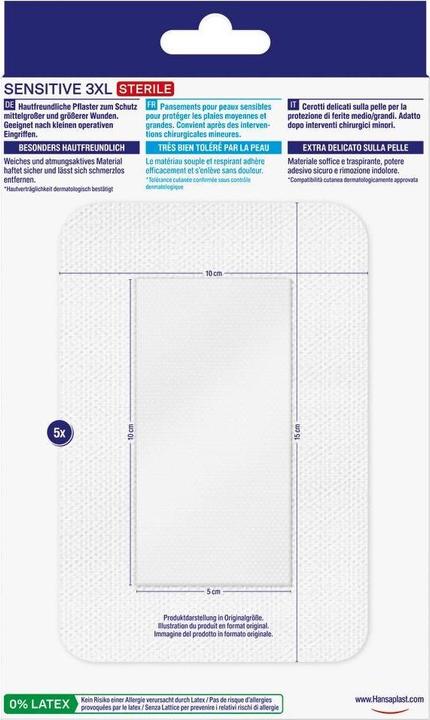 Produktbild Hansaplast Wundpflaster Sensitive 3XL 5 Stück (5 x)