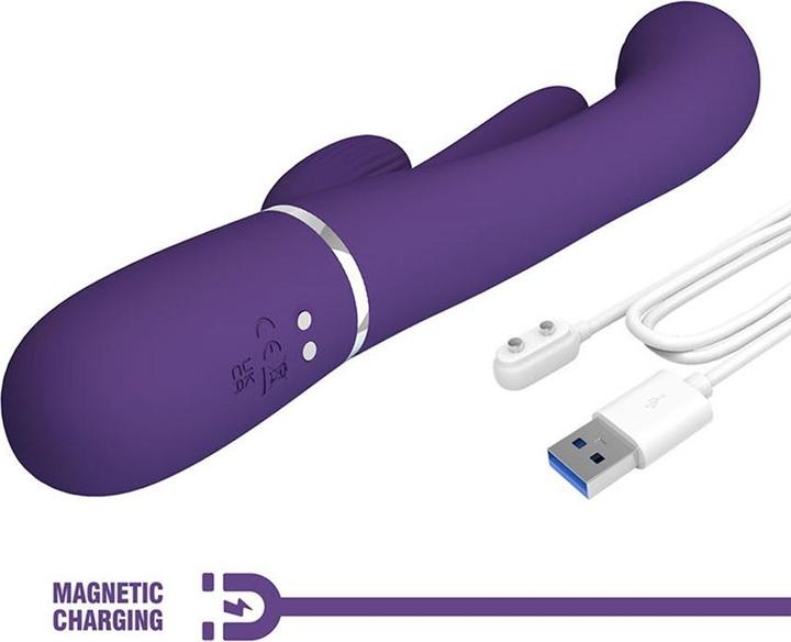 Actual product image Pretty Love Shania Triple Rabbit Vibrator Multifunction-Purple