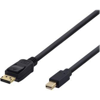 Deltaco Mini DisplayPort Monitor Cable Ultra HD in 60Hz 0.5m black (0.50 m, DisplayPort), Video Kabel