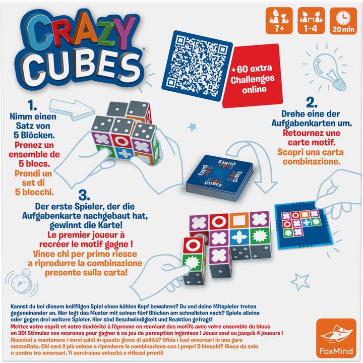 Produktbild Foxmind Crazy Cubes (mult) (Deutsch, Französisch, Italienisch, 1 - 4 Spieler)