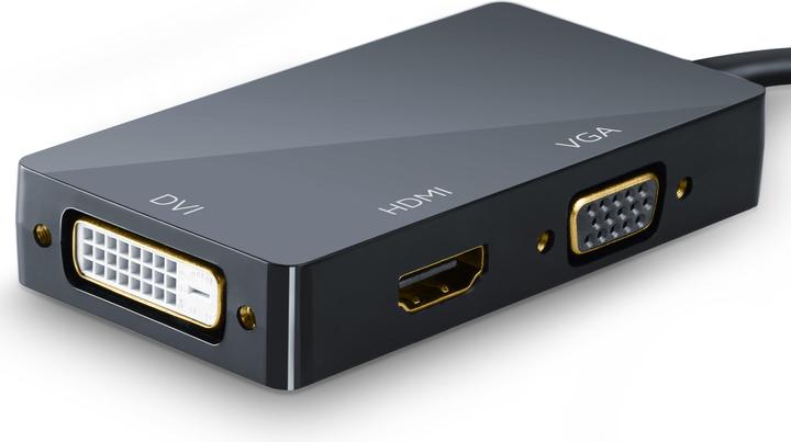 Actual product image CSL 3in1 Mini DisplayPort to HDMI, DVI, VGA Adapter Converter, miniDP 1.2 4k 3840x2160 UHD 2160p, 0.15m (HDMI, DVI, VGA, 16 cm)