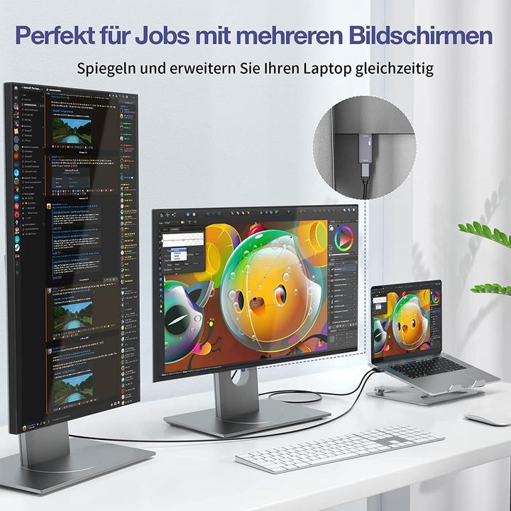 Produktbild Ult-Wiiq USB C auf HDMI 2.1 Adapter 4K 120Hz