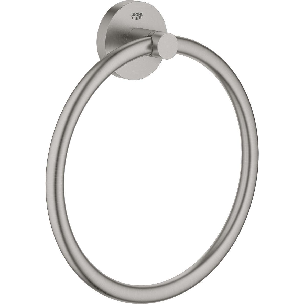 Grohe, Handtuchhalter + Handtuchhaken, Start QuickFix Handtuchring, klebbar, supersteel